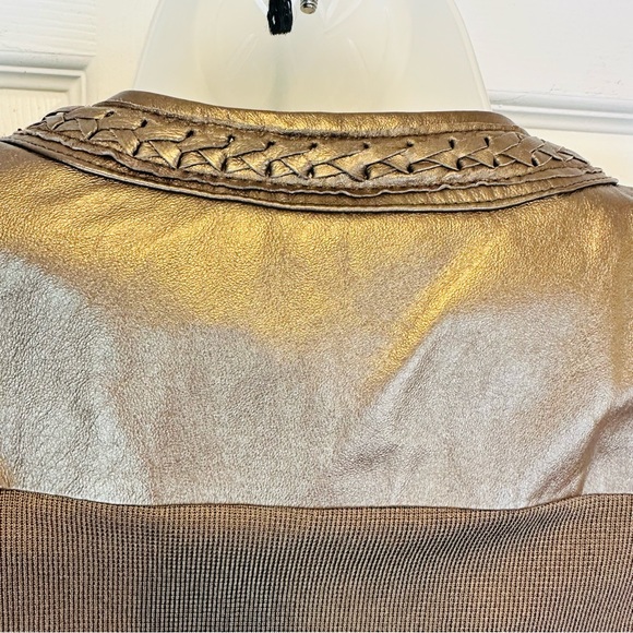 Peter Nygard Bronze Leather Jacket 10-12 Petite - Picture 4 of 6